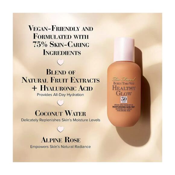 Too Faced Born This Way Healthy Glow SPF30 Moisturizing Skin Light Beige NEW - Picture 9 of 9